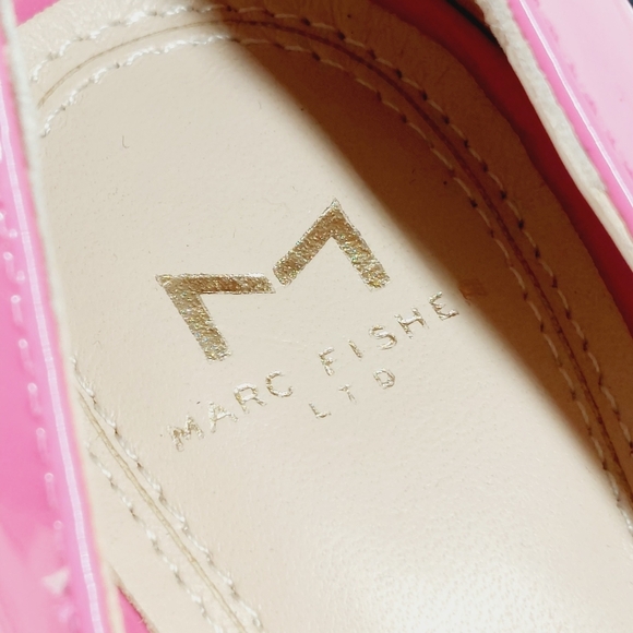 NEW Marc Fisher Zala Pink Patent Leather Block Heel Pointed Toe Heels W619 - Picture 10 of 14